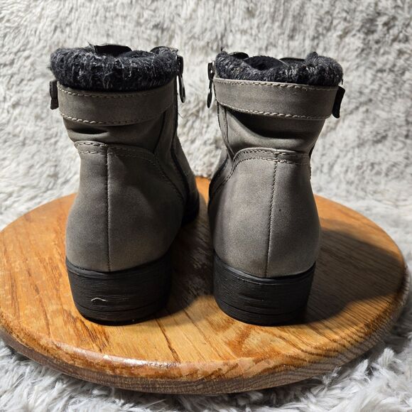 Sporto Womens Size 10-11M Jenny Faux Suede Lace-Up Ankle Grey Combat Boots - Picture 4 of 11